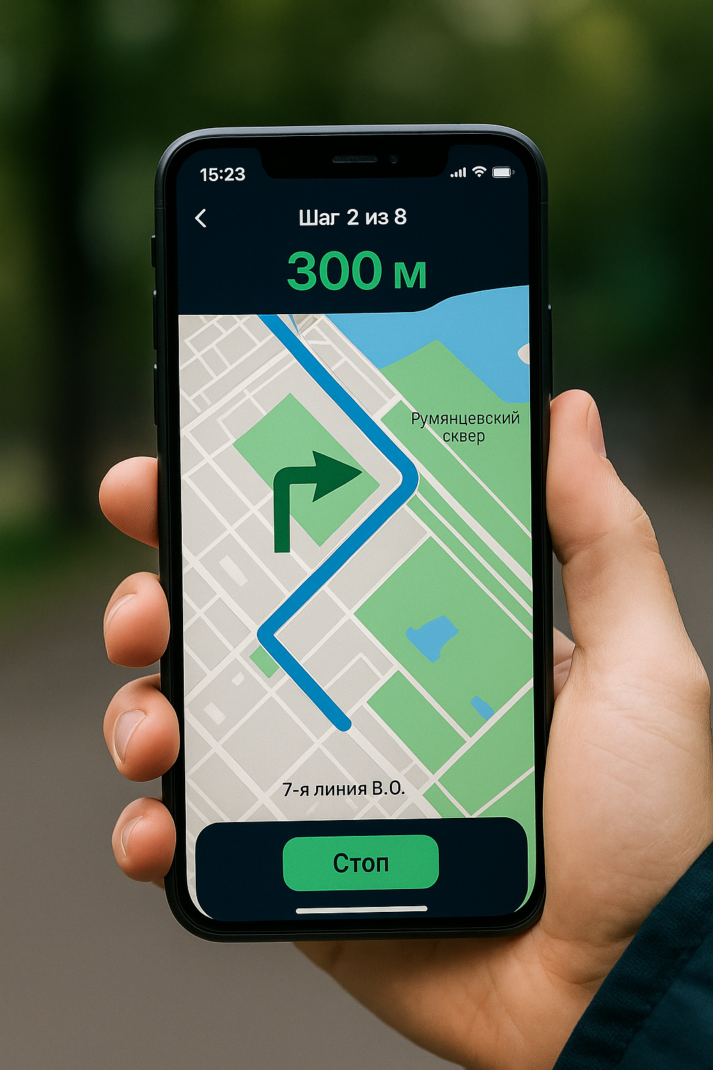 Экран навигации и аудио-гид MapTour.app